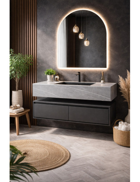 Vanitory Mesada con Bacha y Mueble con Cajones Flotante